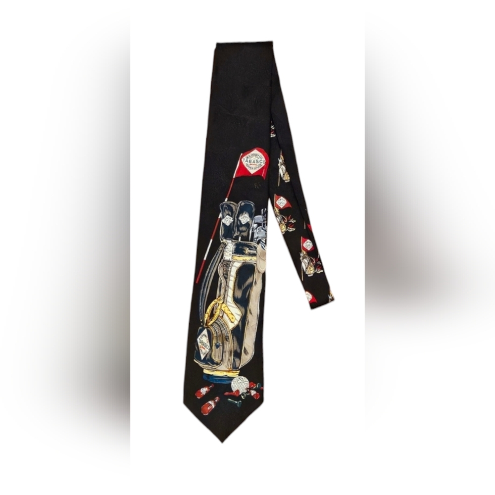 Vintage Tabasco Golf and Tabasco Sauce Men's Silk Necktie
